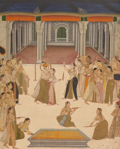 The Emperor Jahangir Celebrating the Festival of Holi with the Ladies of the Zenana by Uttar Pradesh Lucknow